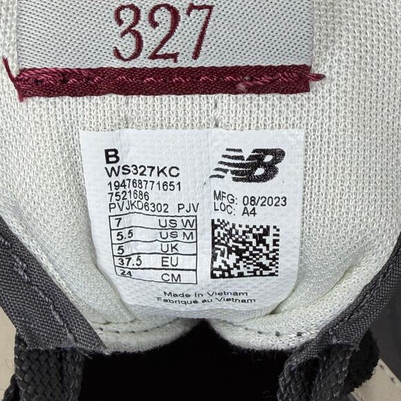 New Balance 327 Athletic Running Shoe Moonbeam / Black WS327KC Women’s Sz 7 - Picture 8 of 8